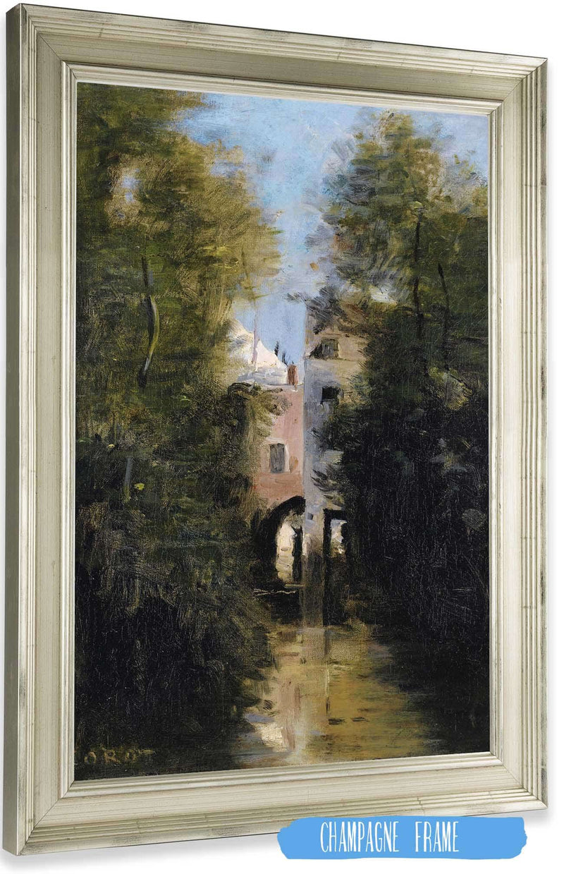 The Windmill On The Therain River In Beauvais by Jean Baptiste Camille Corot Posters, Prints, & Visual Artwork