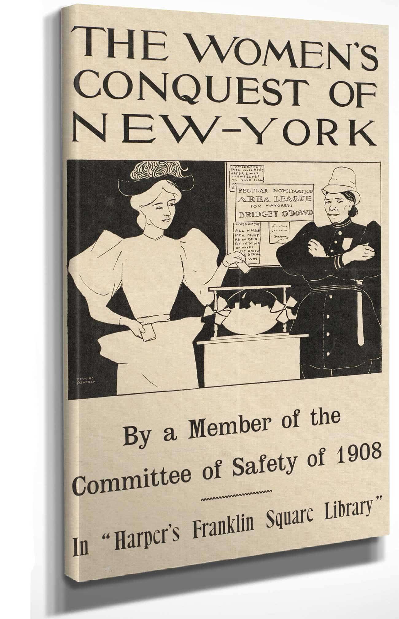 The Womens Conquest Of New York By A Member Of The Committee Of Safety Of by Edward Penfield Posters, Prints, & Visual Artwork