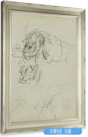 Three Lion Studies  by Theodore Gericault Posters, Prints, & Visual Artwork