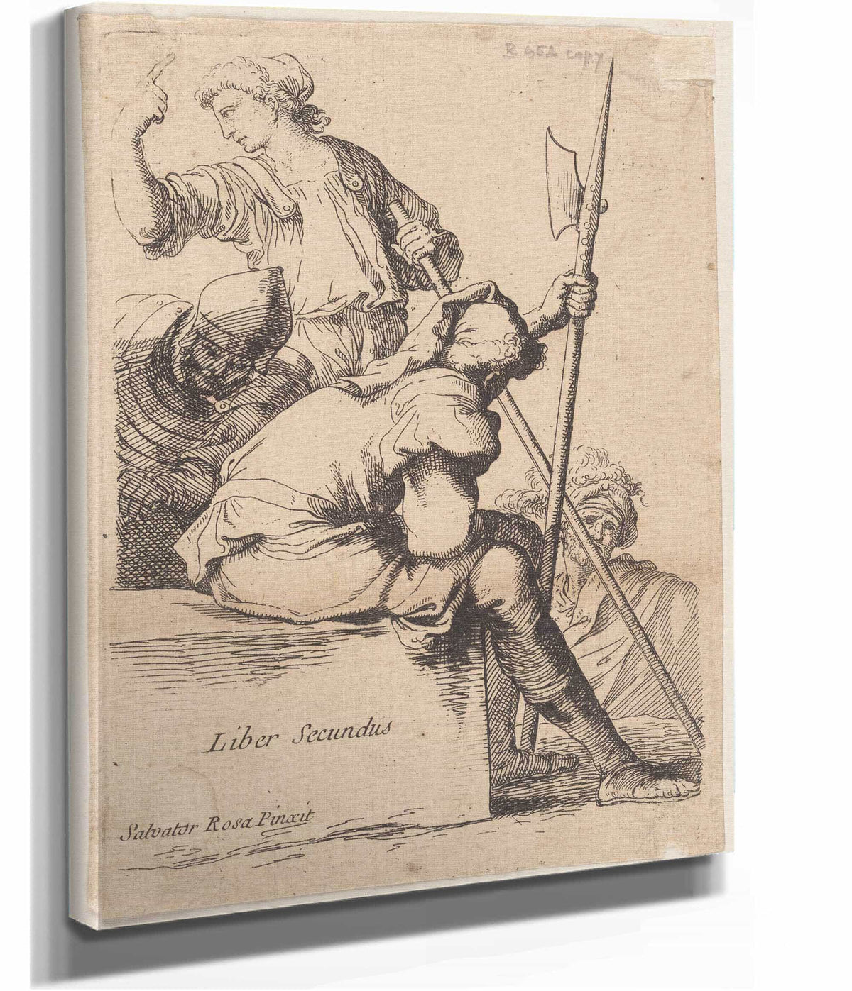 Three Soldiers One Seated On A Square Block Of Stone  by Salvator Rosa Posters, Prints, & Visual Artwork