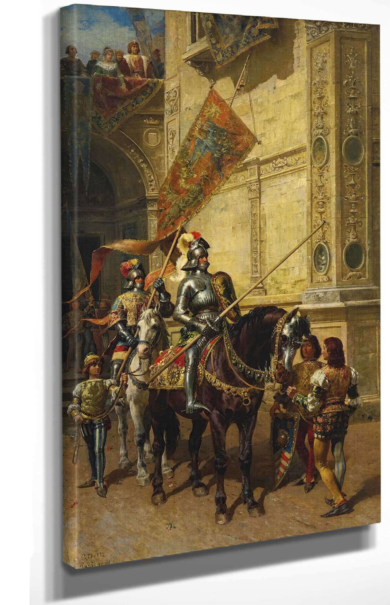 To The Joust by Cesare Auguste Detti Posters, Prints, & Visual Artwork