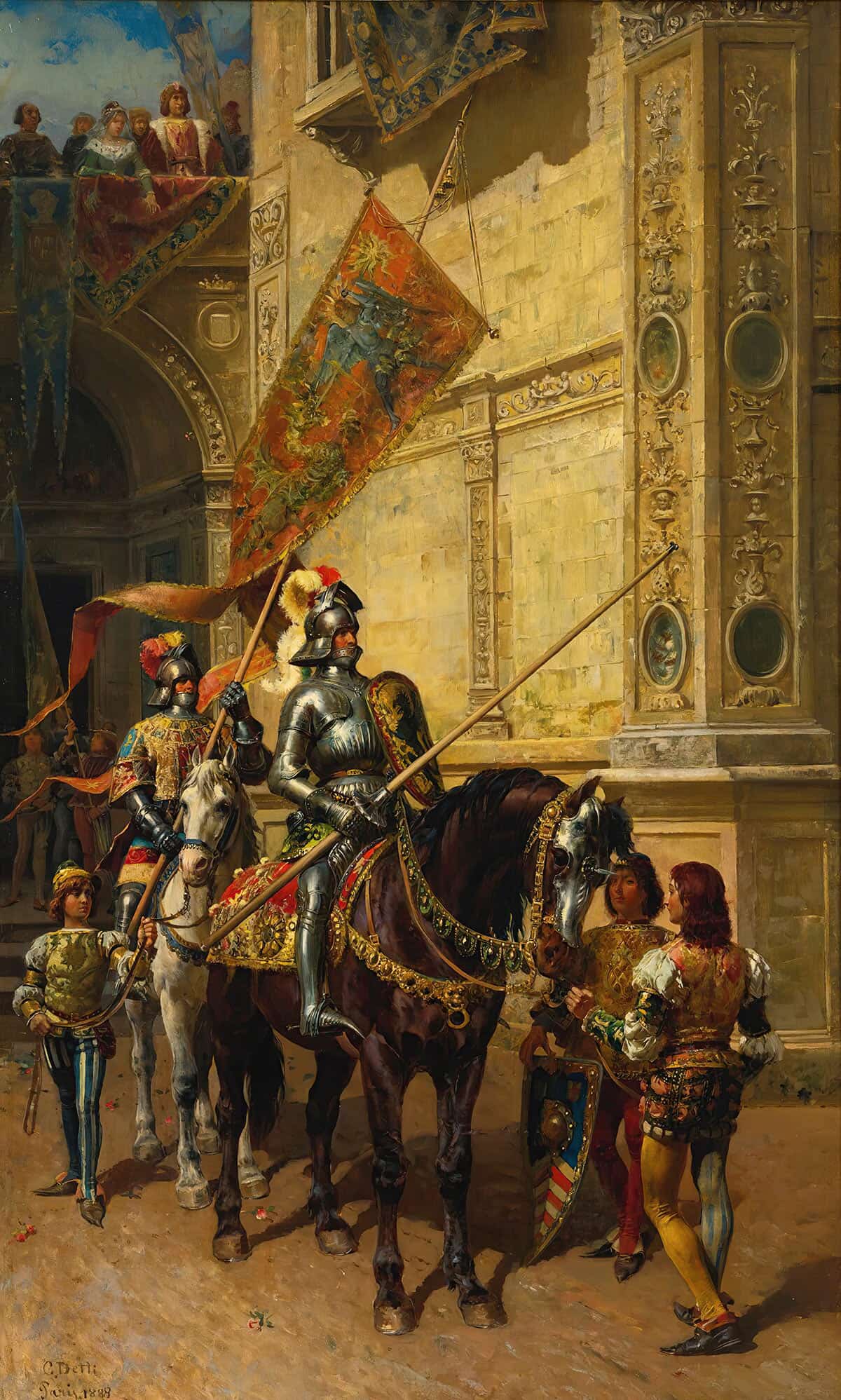 To The Joust by Cesare Auguste Detti Posters, Prints, & Visual Artwork