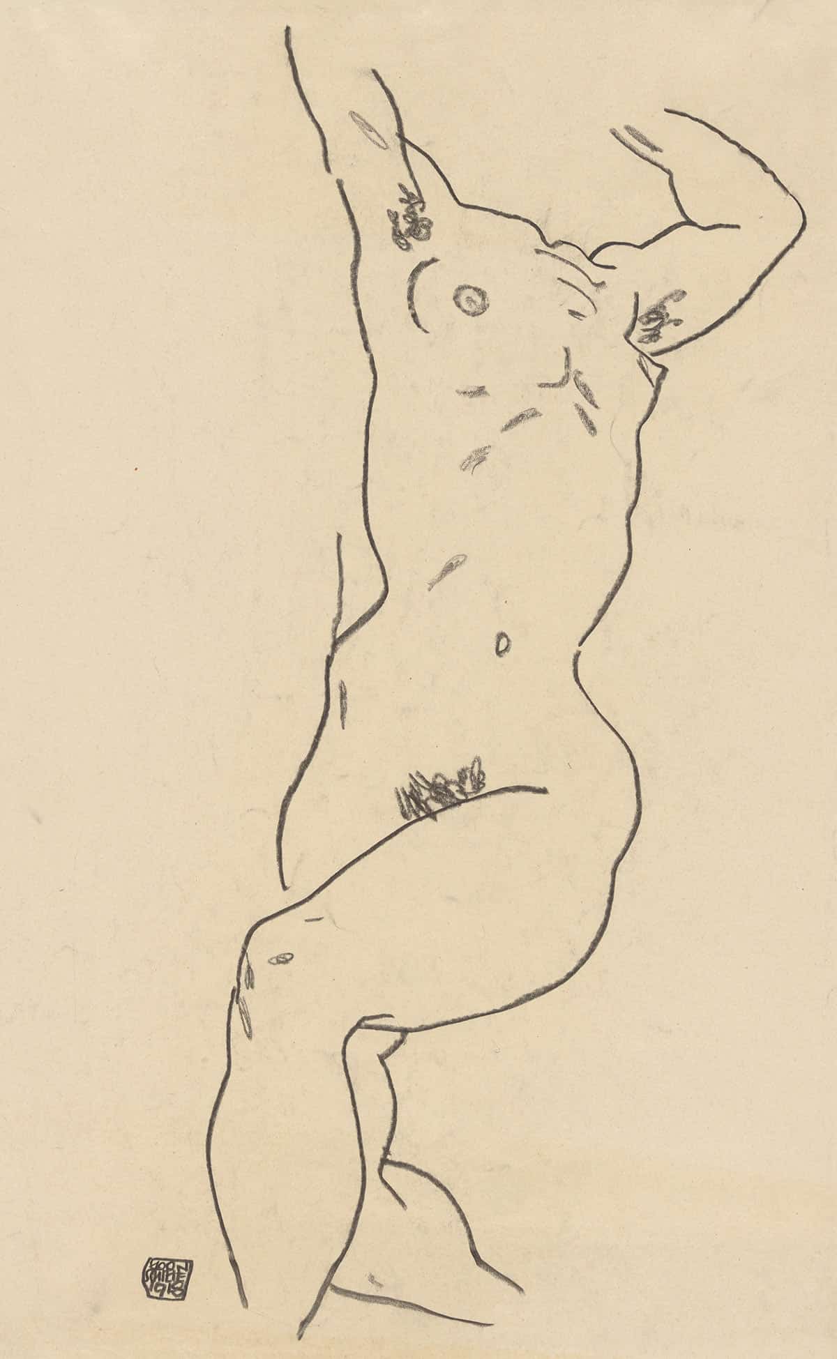 Torso Of A Nude by Egon Schiele Posters, Prints, & Visual Artwork