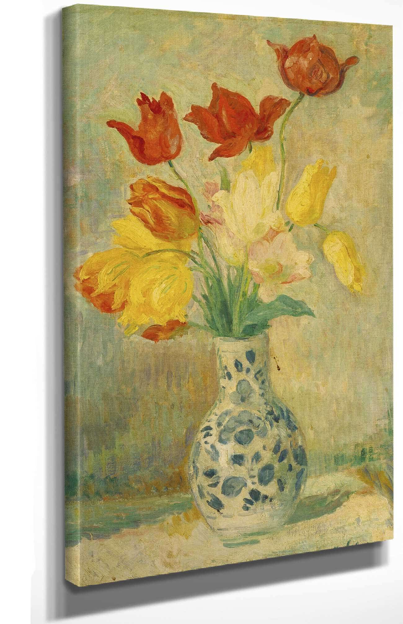 Tulips In A Delftware Vase by Henri Lebasque Posters, Prints, & Visual Artwork