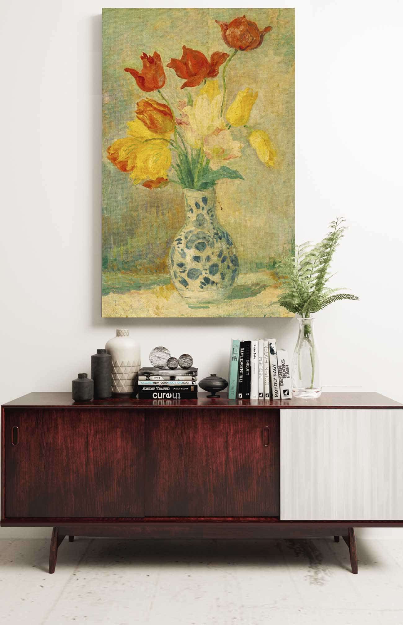 Tulips In A Delftware Vase by Henri Lebasque Posters, Prints, & Visual Artwork