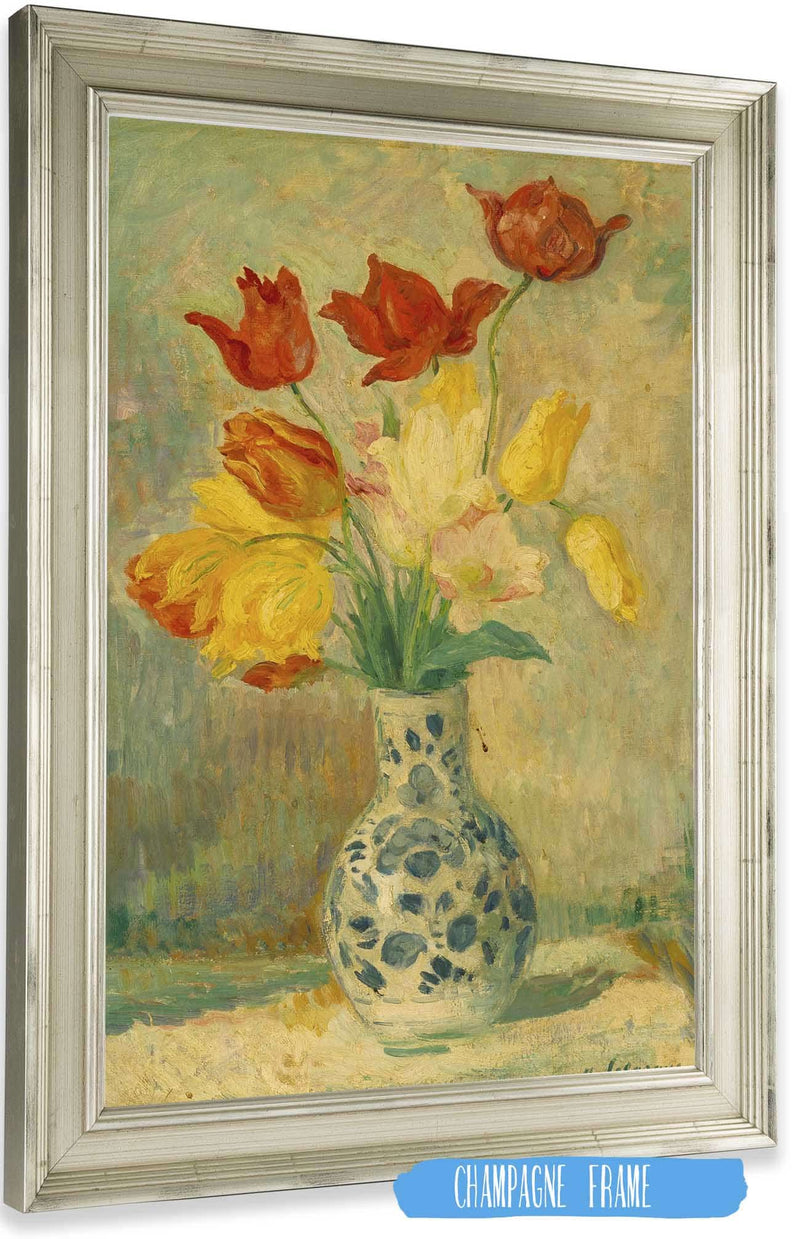 Tulips In A Delftware Vase by Henri Lebasque Posters, Prints, & Visual Artwork