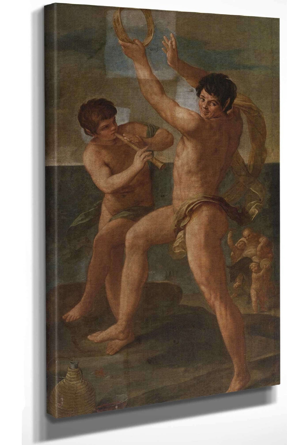 Two Fauns In A Bacchic Dance by Guido Reni Posters, Prints, & Visual Artwork