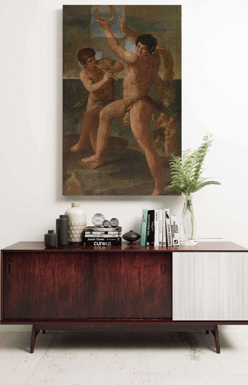 Two Fauns In A Bacchic Dance by Guido Reni Posters, Prints, & Visual Artwork