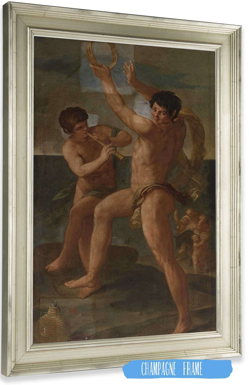 Two Fauns In A Bacchic Dance by Guido Reni Posters, Prints, & Visual Artwork