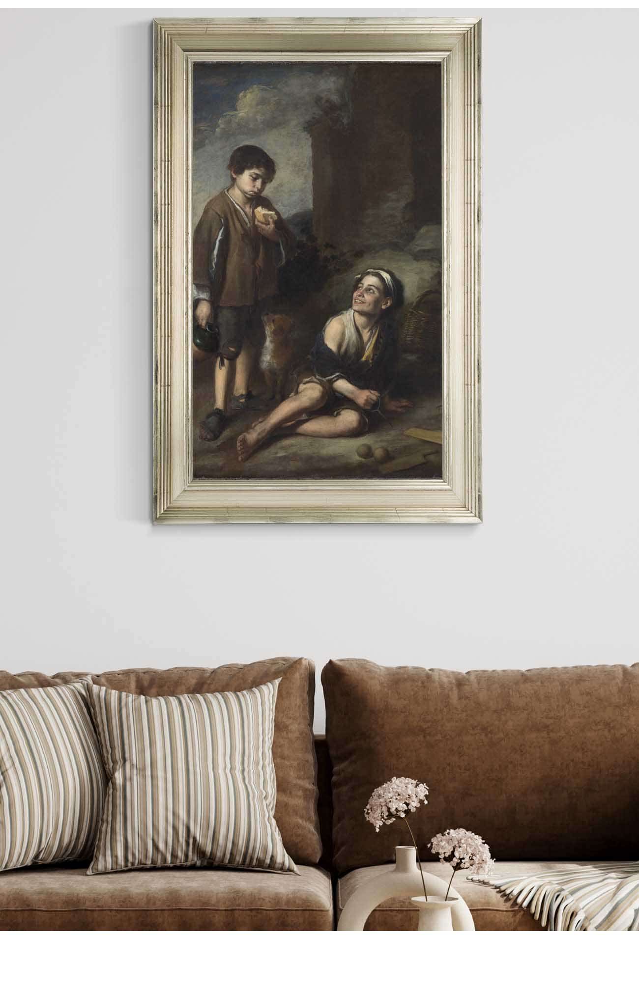 Two Peasant Boys by Bartolome Esteban Murillo Posters, Prints, & Visual Artwork
