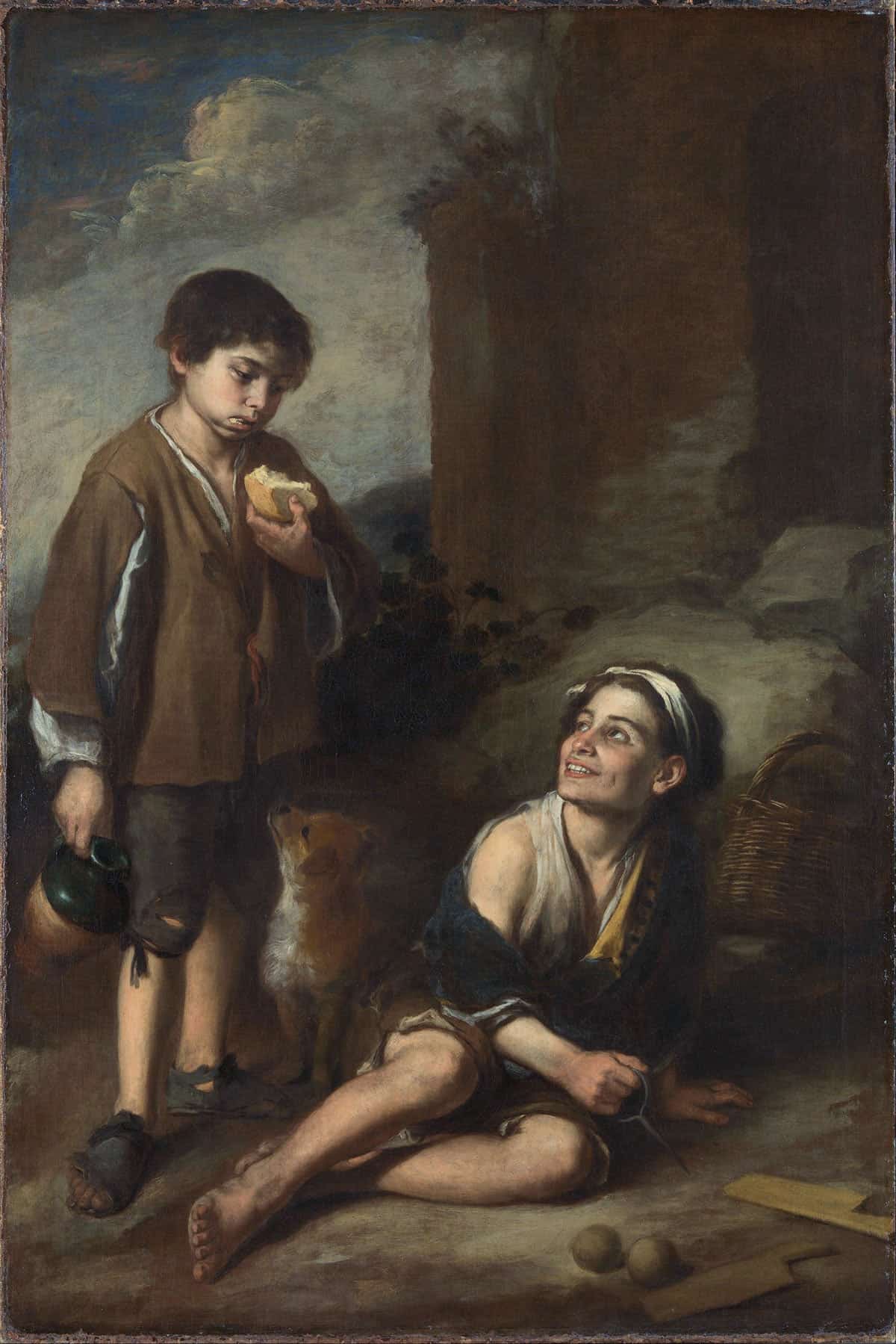 Two Peasant Boys by Bartolome Esteban Murillo Posters, Prints, & Visual Artwork