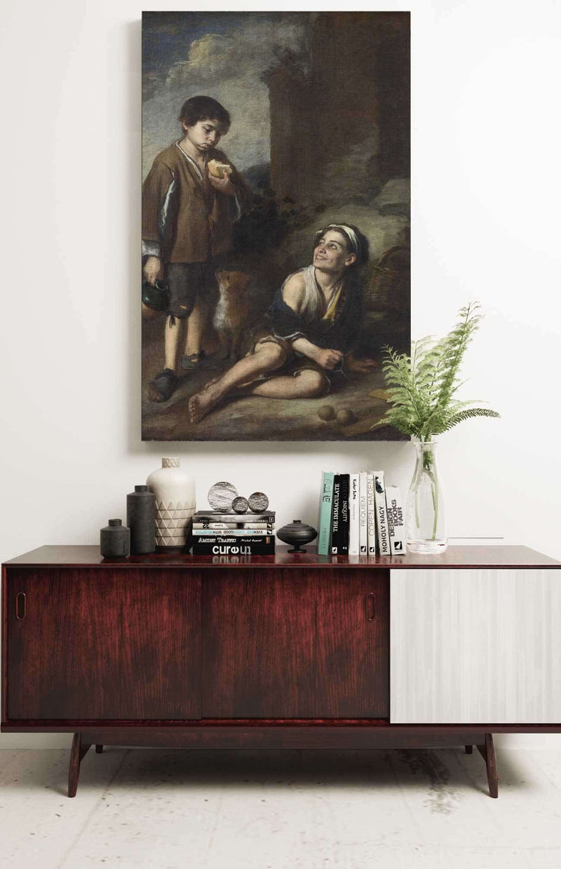 Two Peasant Boys by Bartolome Esteban Murillo Posters, Prints, & Visual Artwork