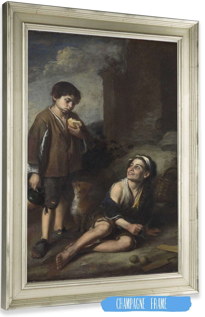 Two Peasant Boys by Bartolome Esteban Murillo Posters, Prints, & Visual Artwork