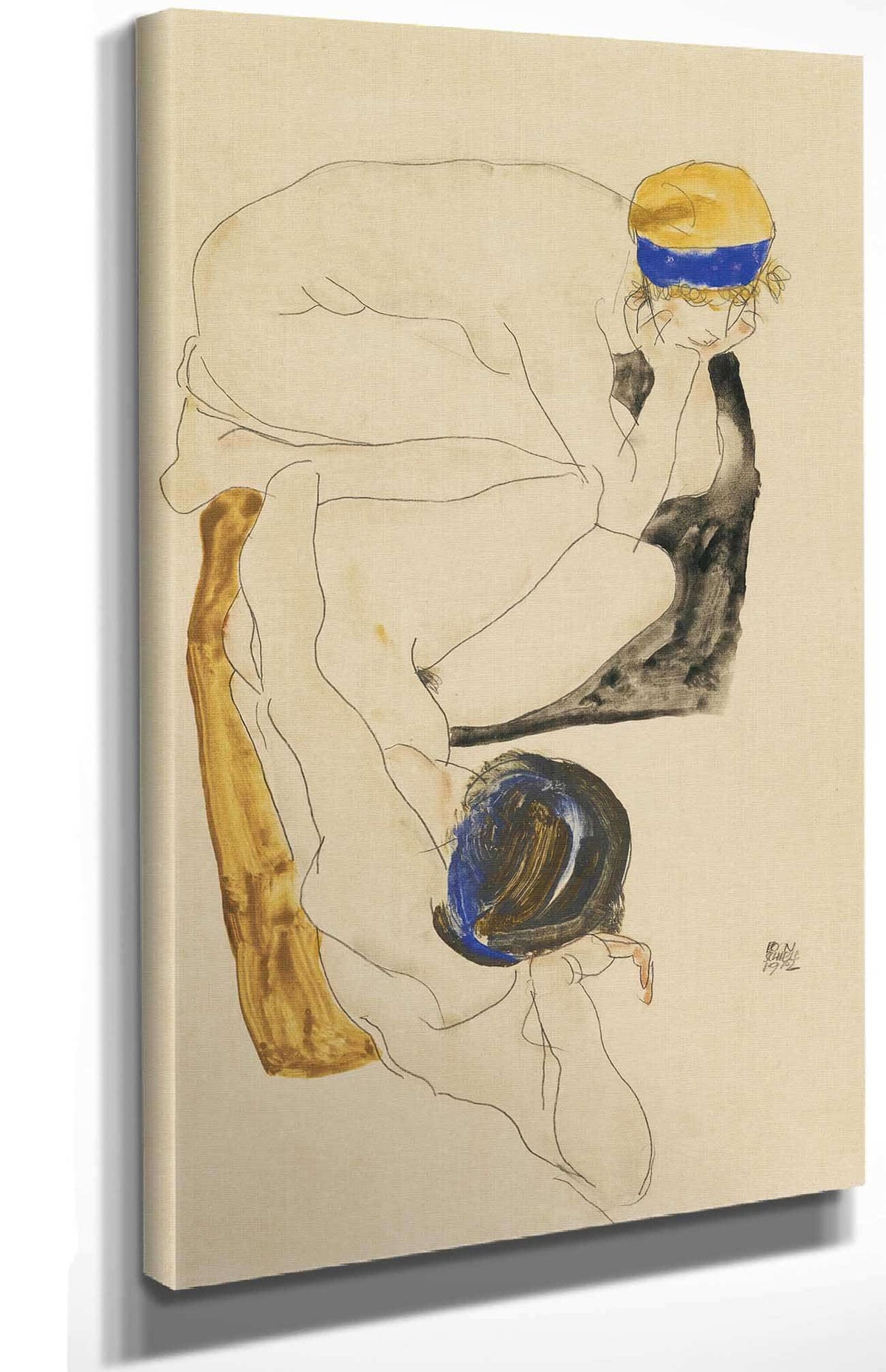 Two Reclining Figures by Egon Schiele Posters, Prints, & Visual Artwork