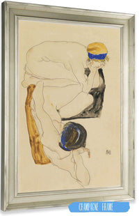 Two Reclining Figures by Egon Schiele Posters, Prints, & Visual Artwork
