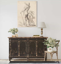 Two Soldiers One Seen From Behind Holding A Club  by Salvator Rosa Posters, Prints, & Visual Artwork