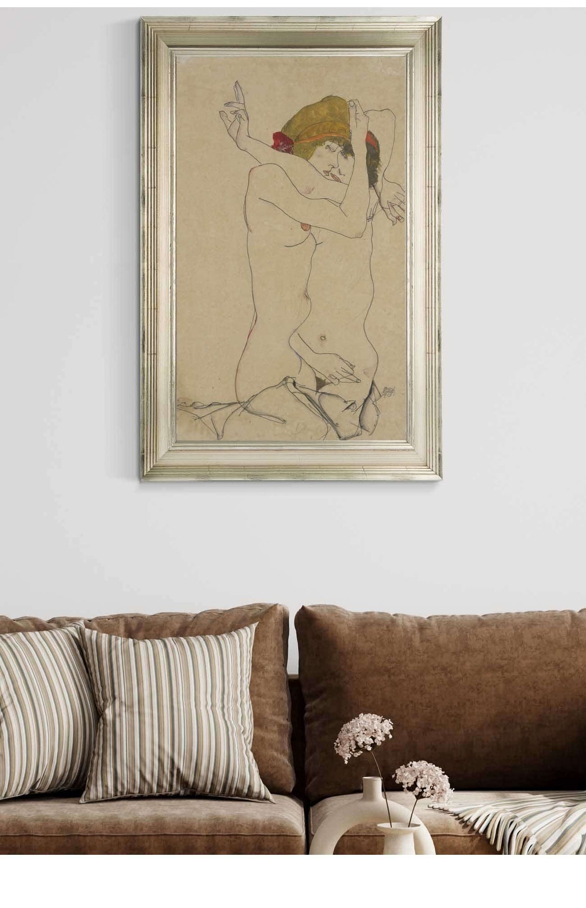 Two Women Embracing by Egon Schiele Posters, Prints, & Visual Artwork