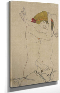 Two Women Embracing by Egon Schiele Posters, Prints, & Visual Artwork