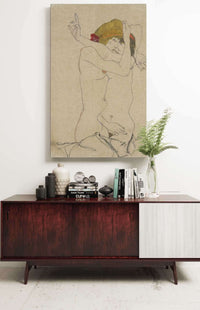 Two Women Embracing by Egon Schiele Posters, Prints, & Visual Artwork