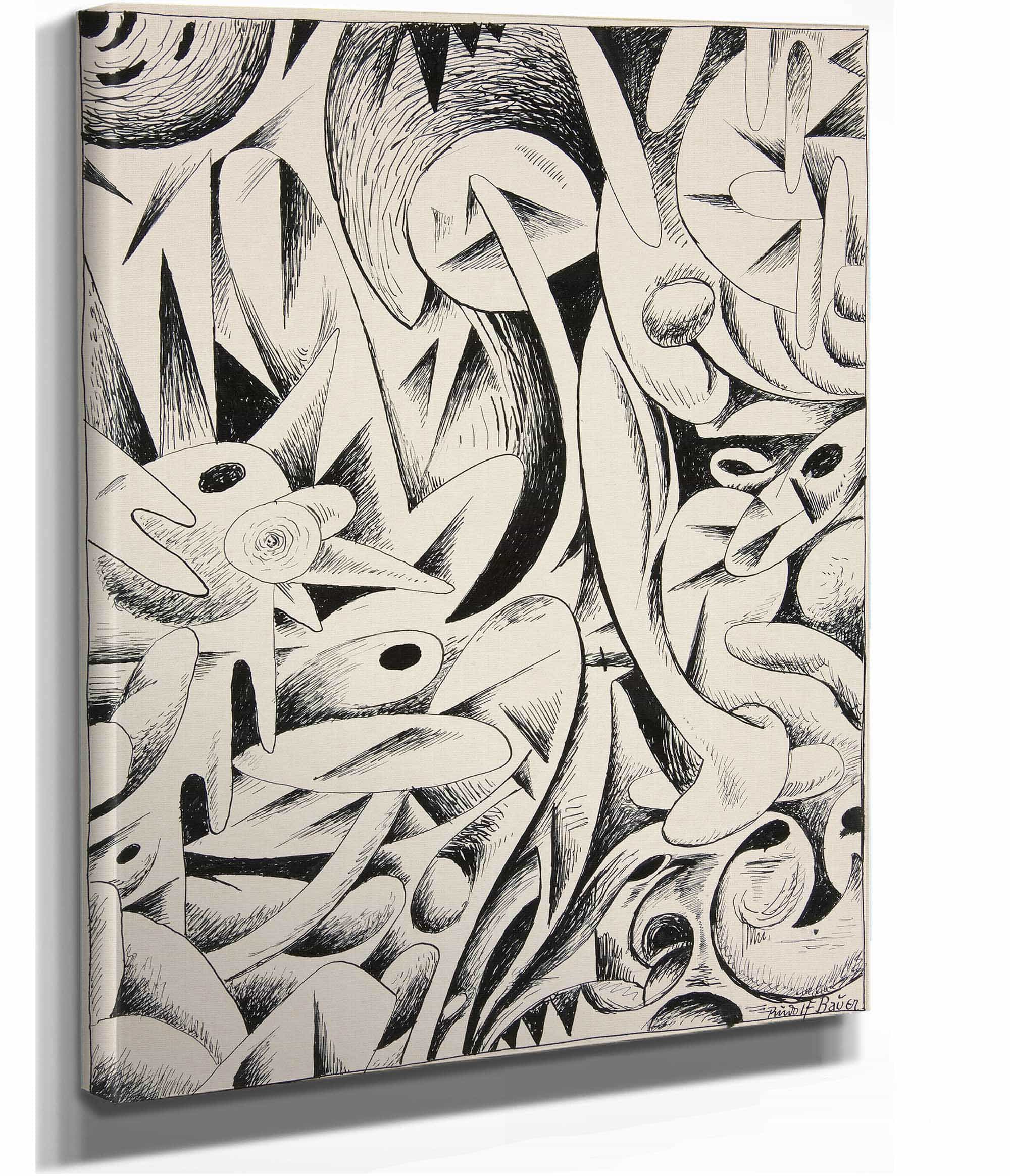 Untitled Abstract Forms  by Rudolf Bauer Posters, Prints, & Visual Artwork