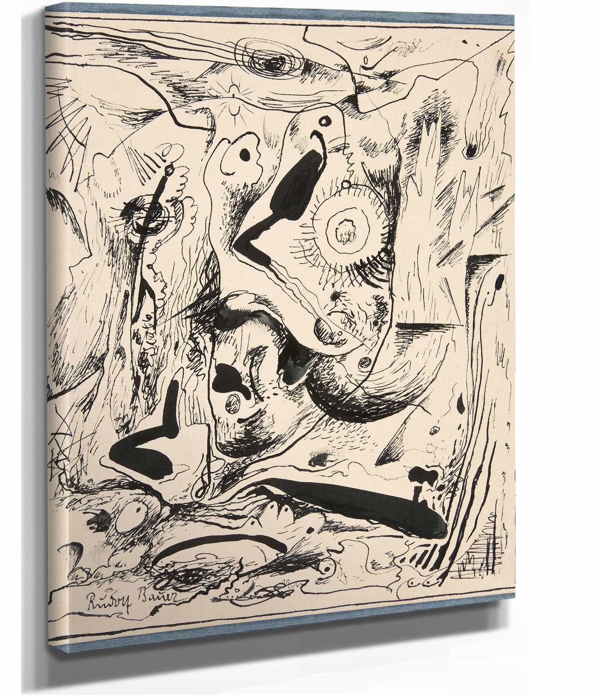 Untitled Abstract Forms  by Rudolf Bauer Posters, Prints, & Visual Artwork