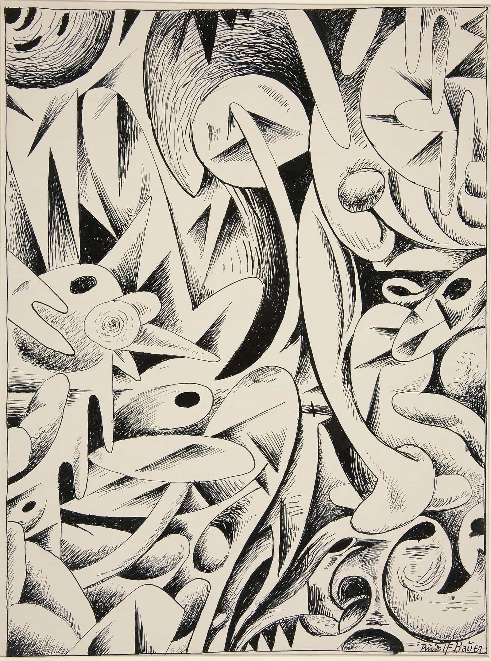 Untitled Abstract Forms  by Rudolf Bauer Posters, Prints, & Visual Artwork