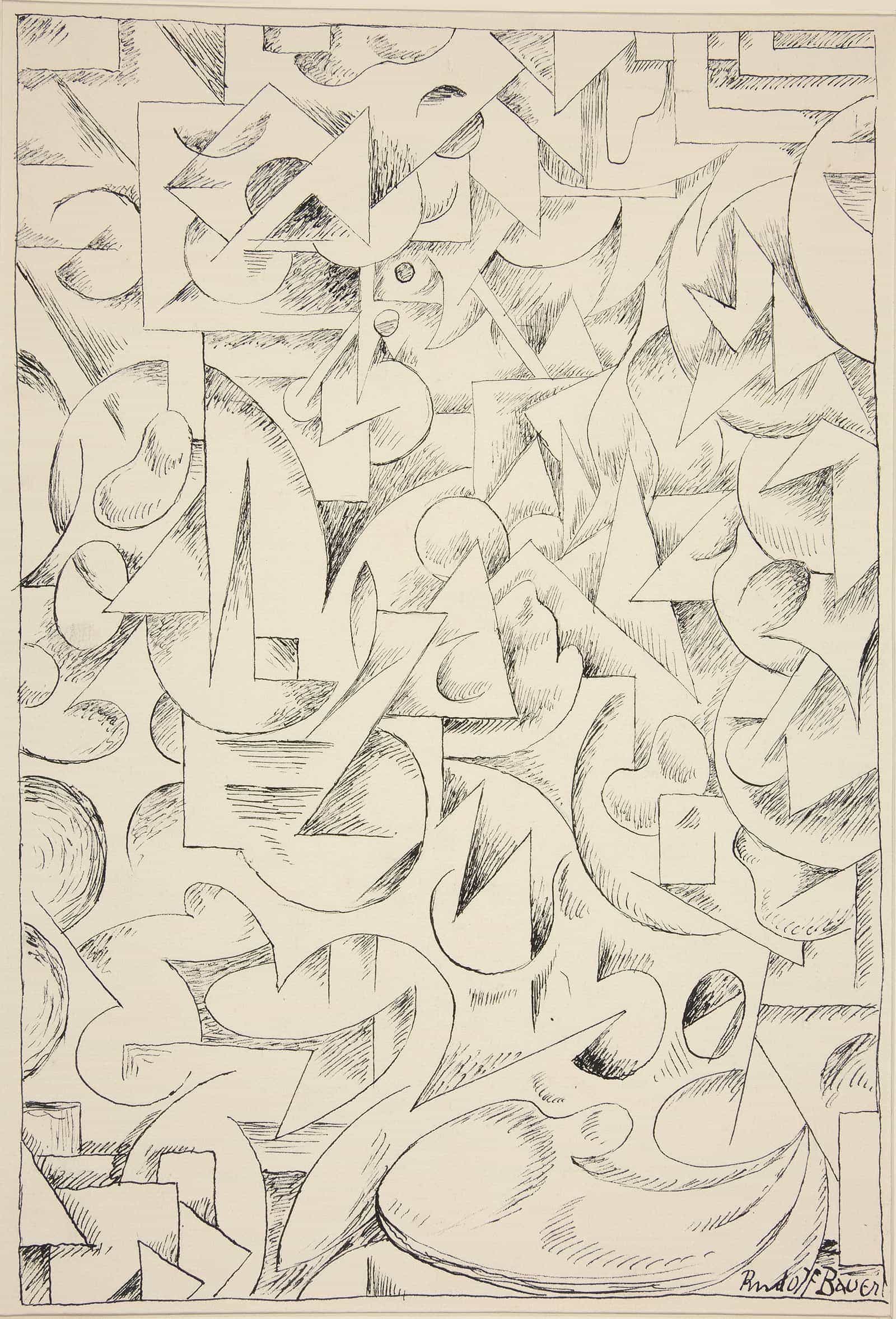 Untitled Abstract Forms  by Rudolf Bauer Posters, Prints, & Visual Artwork