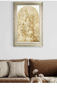 Virgin Mary With The Christ Child In The Clouds by Bartolome Esteban Murillo Posters, Prints, & Visual Artwork