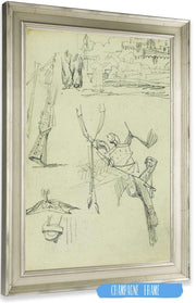 Weapon Studies Compositional Study Of Castle Scene  by Theodore Gericault Posters, Prints, & Visual Artwork