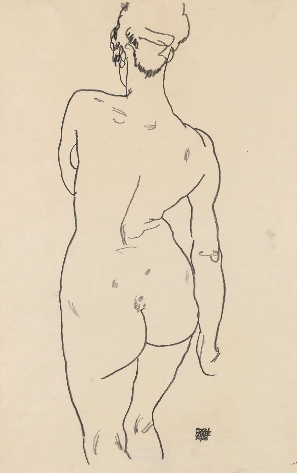 Weiblicher Ruckenakt by Egon Schiele Posters, Prints, & Visual Artwork