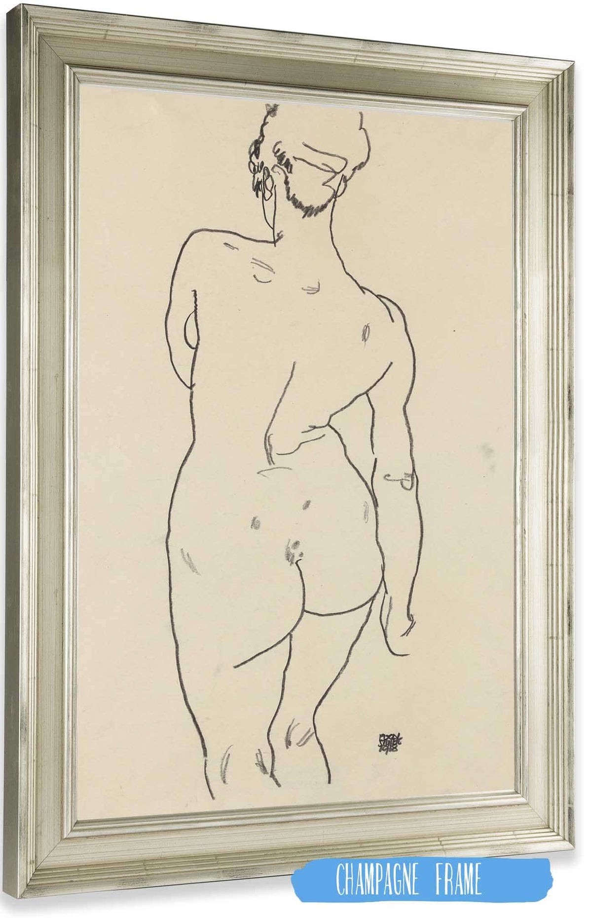 Weiblicher Ruckenakt by Egon Schiele Posters, Prints, & Visual Artwork