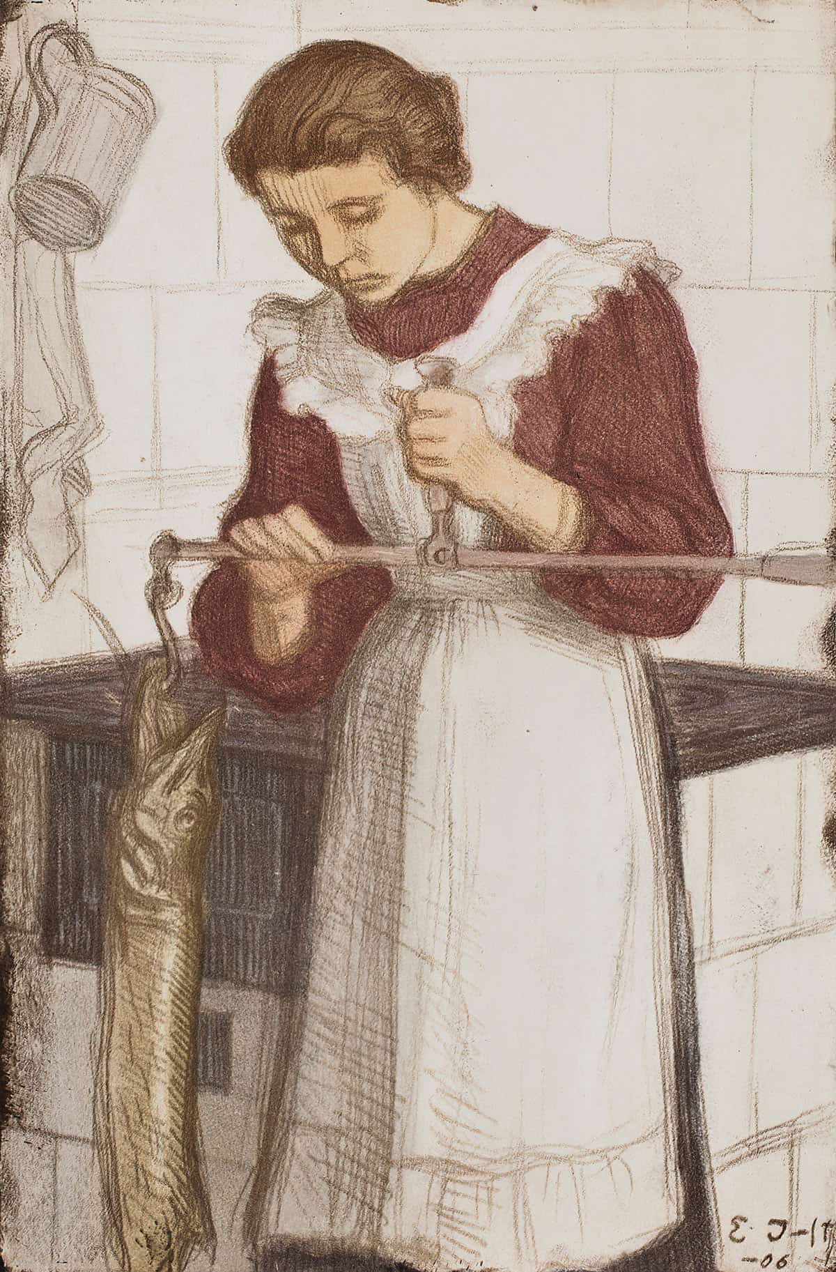 Weighing The Pike  by Eero Jarnefelt Posters, Prints, & Visual Artwork
