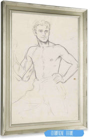 Wijdbeens Staande Man Met Ontbloot Bovenlichaam  by Richard Nicolaus Roland Holst Posters, Prints, & Visual Artwork