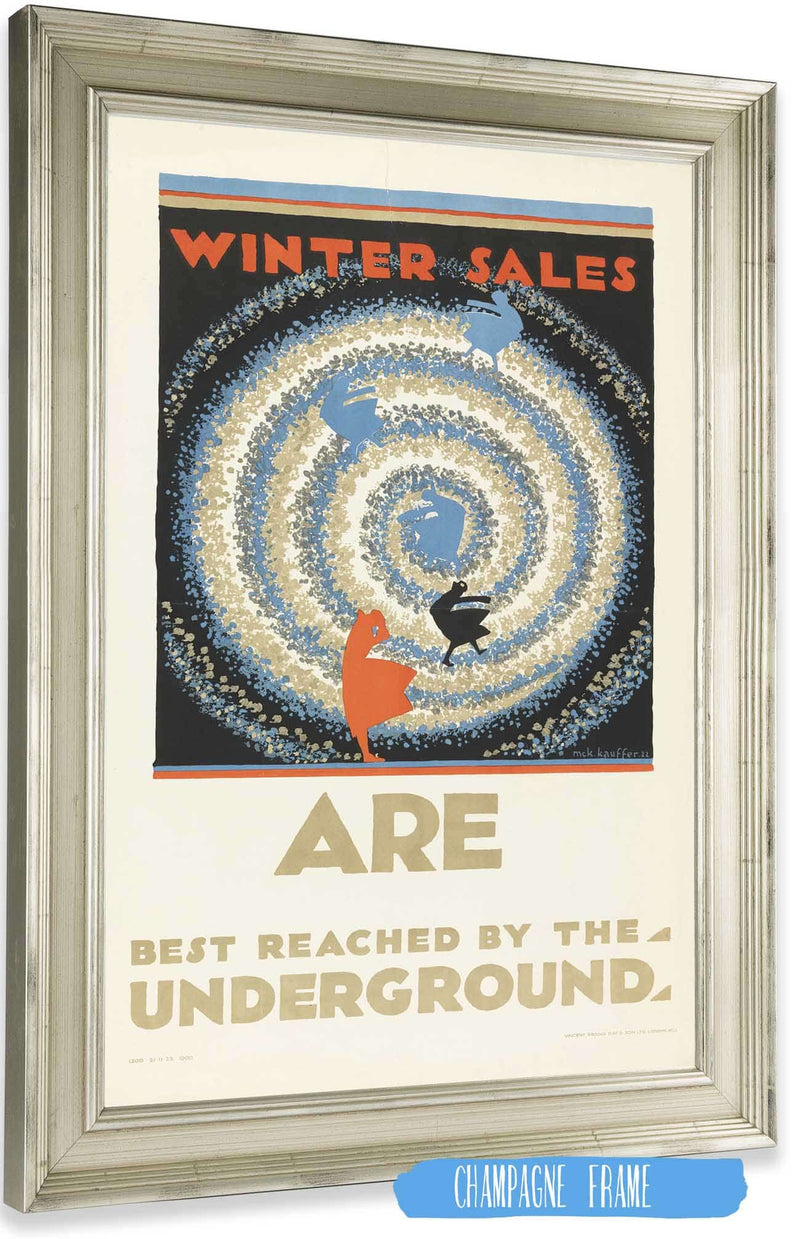 Winter Sales For London Underground by Edward Mcknight Kauffer Posters, Prints, & Visual Artwork