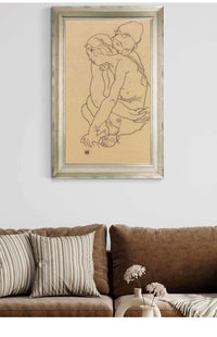 Woman And Girl Embracing by Egon Schiele Posters, Prints, & Visual Artwork