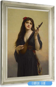 Woman Playing A Lute by Jules Joseph Lefebvre Posters, Prints, & Visual Artwork