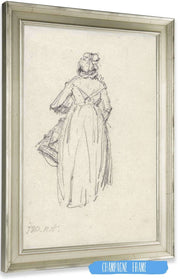 Woman Standing Seen From The Back by James Ward Posters, Prints, & Visual Artwork
