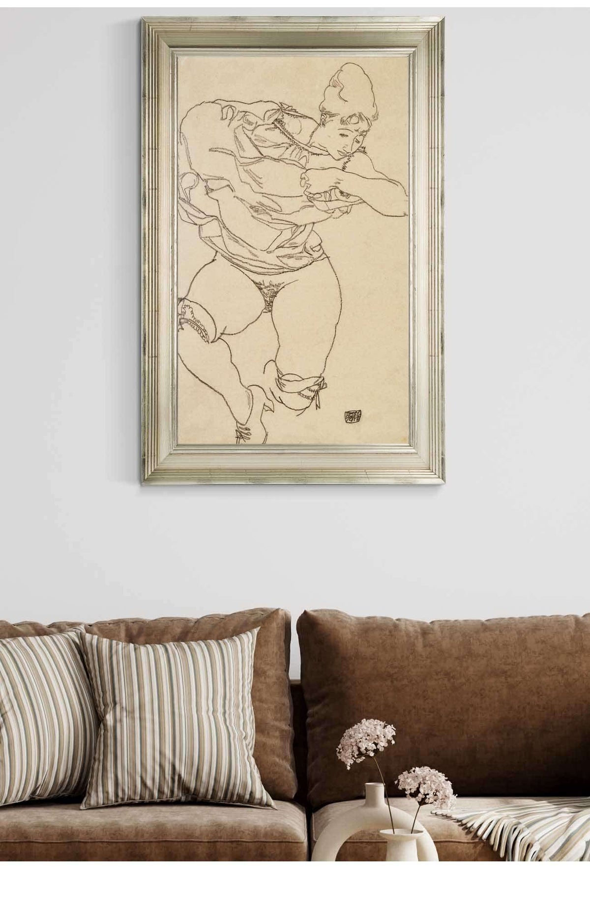 Woman Undressing by Egon Schiele Posters, Prints, & Visual Artwork