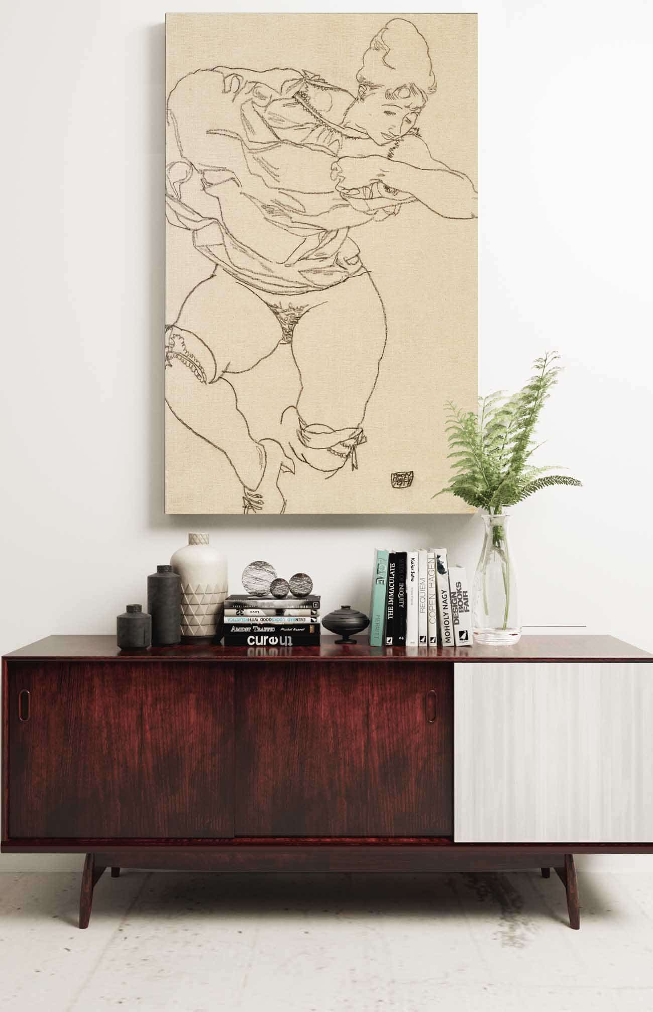 Woman Undressing by Egon Schiele Posters, Prints, & Visual Artwork