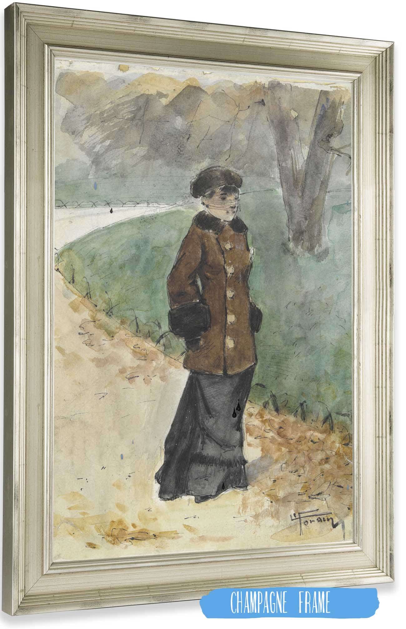 Woman Walking Late Th Early Th Century by Jean Louis Forain Posters, Prints, & Visual Artwork