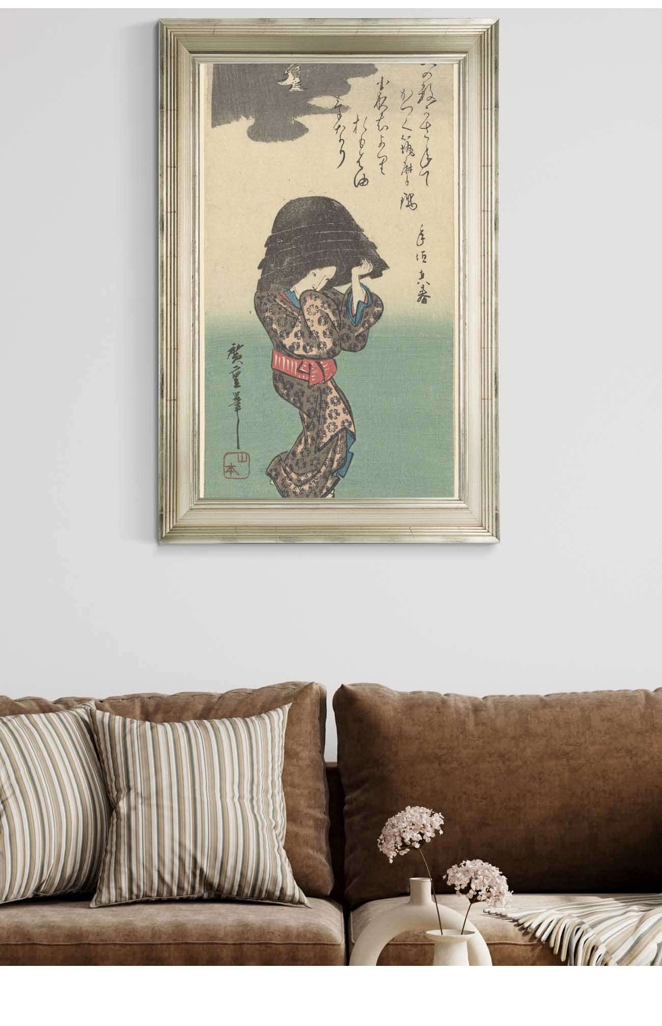 Woman With Kettle by Ando Hiroshige Posters, Prints, & Visual Artwork
