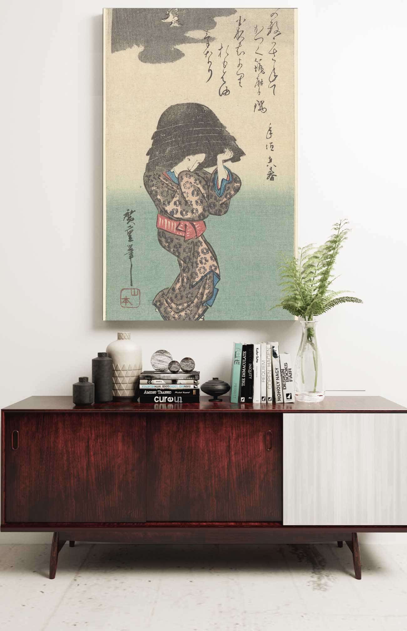 Woman With Kettle by Ando Hiroshige Posters, Prints, & Visual Artwork
