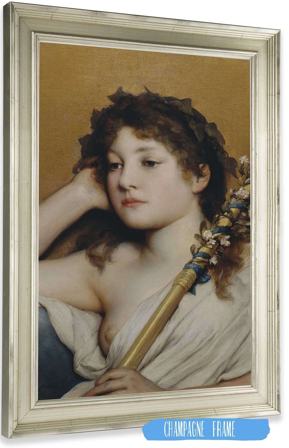 Womans Head Pondering by Gabriel Von Max Posters, Prints, & Visual Artwork