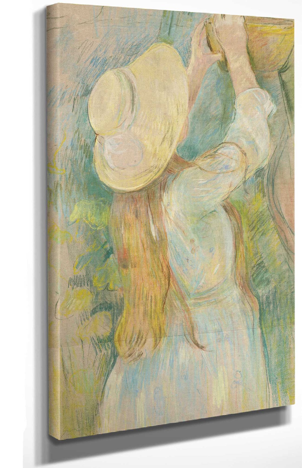 Young Girl Holding A Basket by Berthe Morisot Posters, Prints, & Visual Artwork
