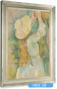 Young Girl Holding A Basket by Berthe Morisot Posters, Prints, & Visual Artwork