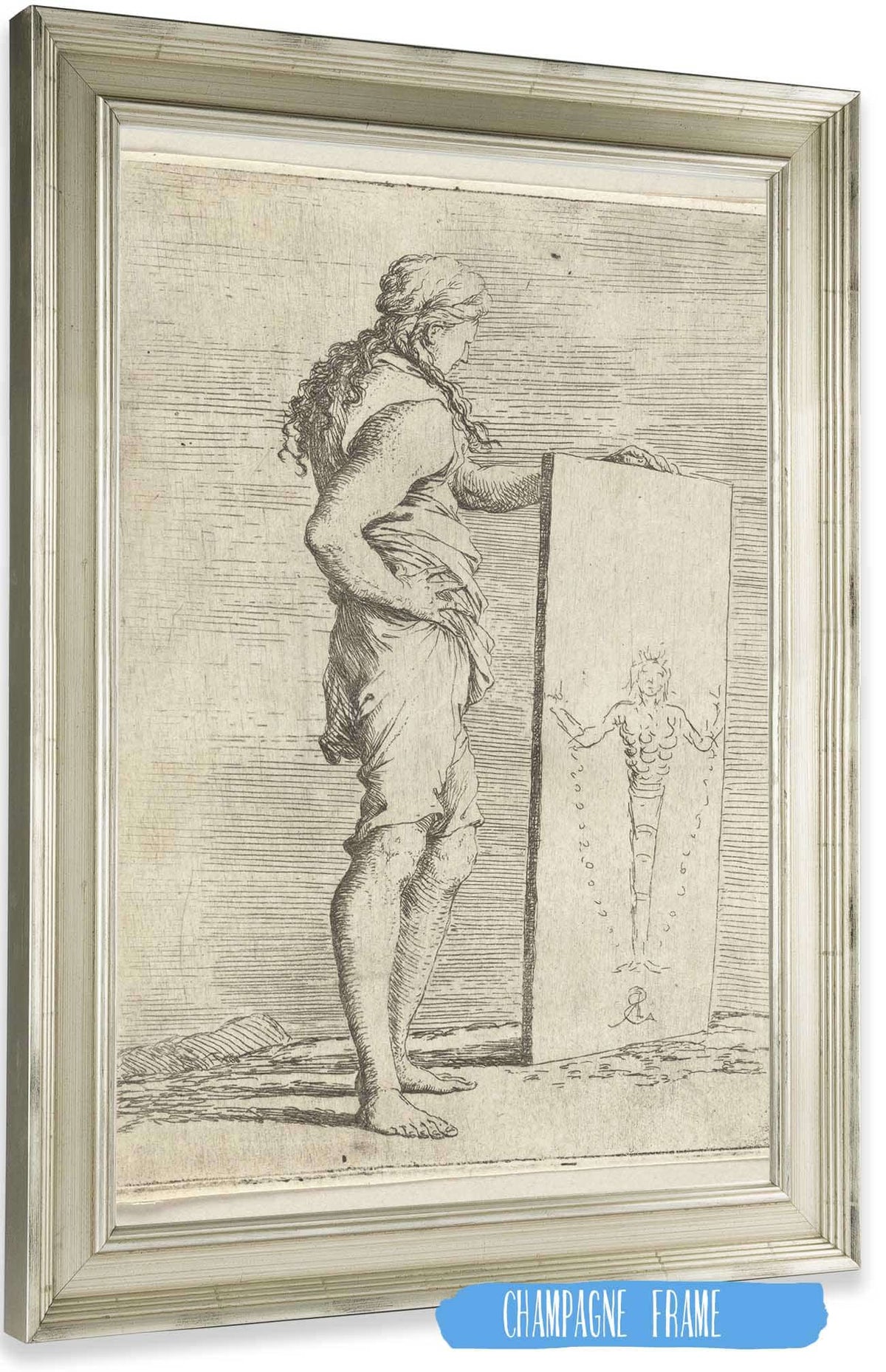 Young Man Viewing A Painting  by Salvator Rosa Posters, Prints, & Visual Artwork