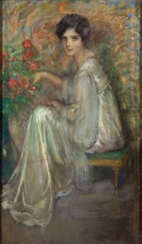 Young Woman With Roses by Alice Pike Barney Posters, Prints, & Visual Artwork