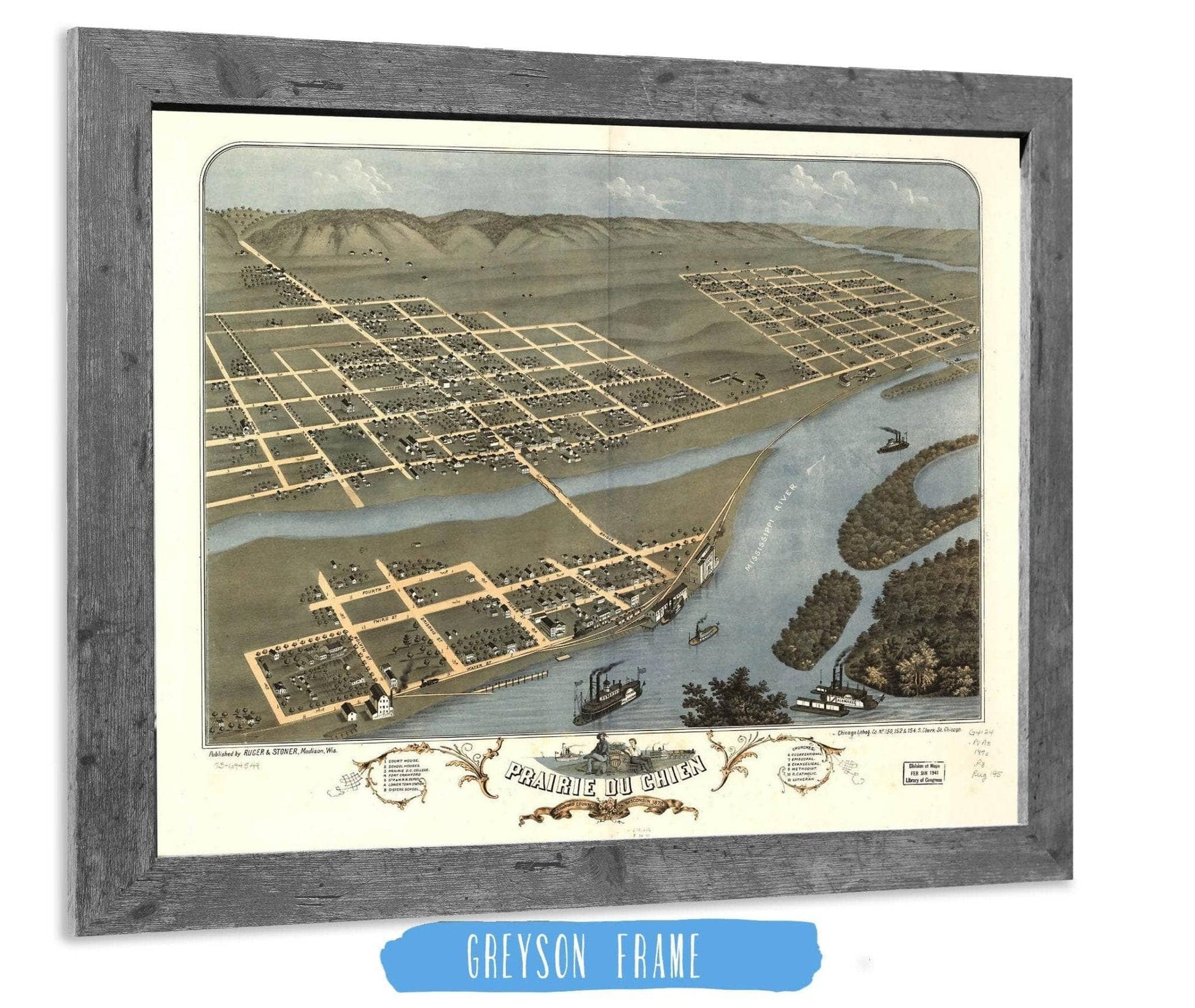 Prairie Du Chien Crawford County Wisconsin 1870 State of Wisconsin