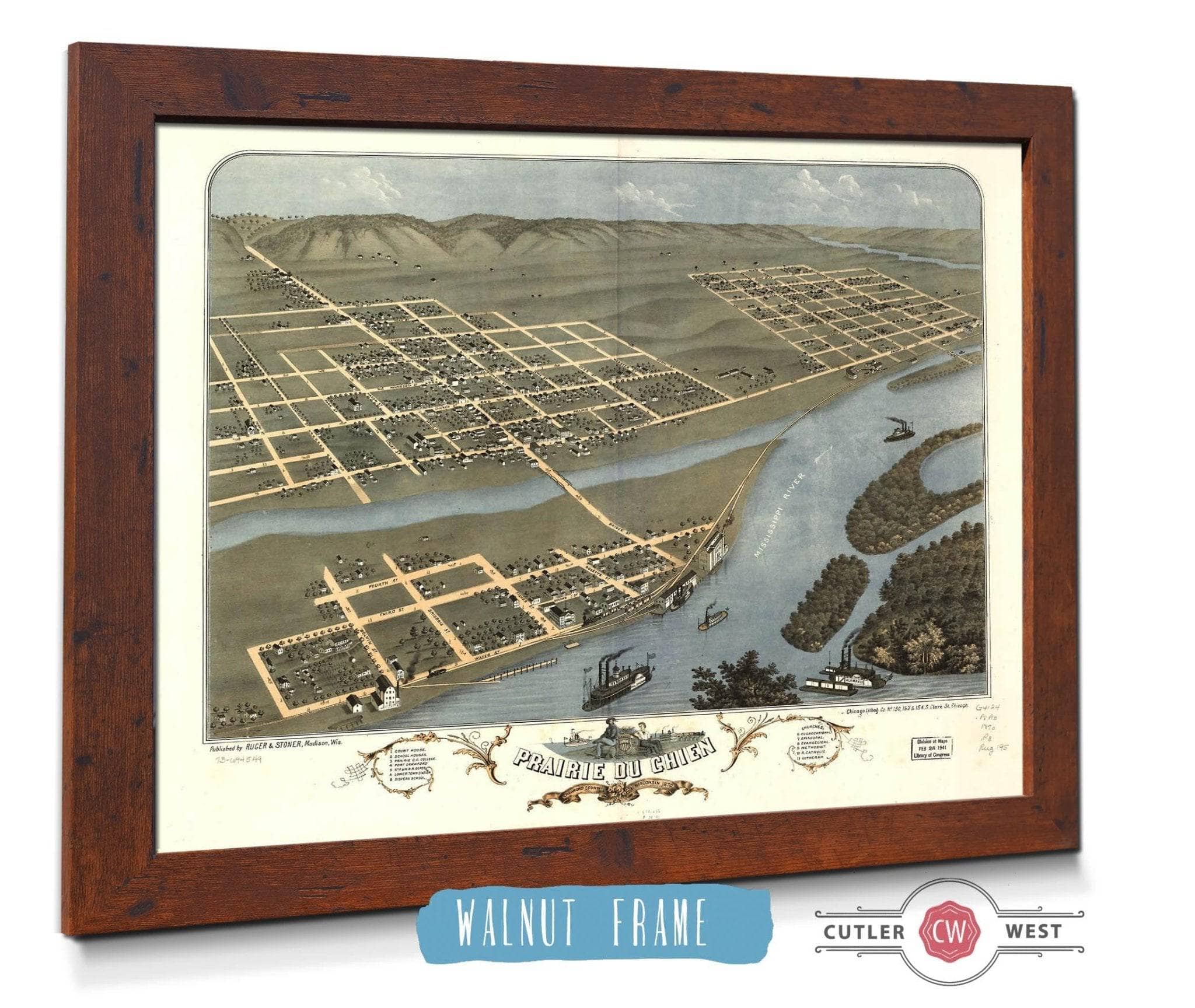 Prairie Du Chien Crawford County Wisconsin 1870 State of Wisconsin