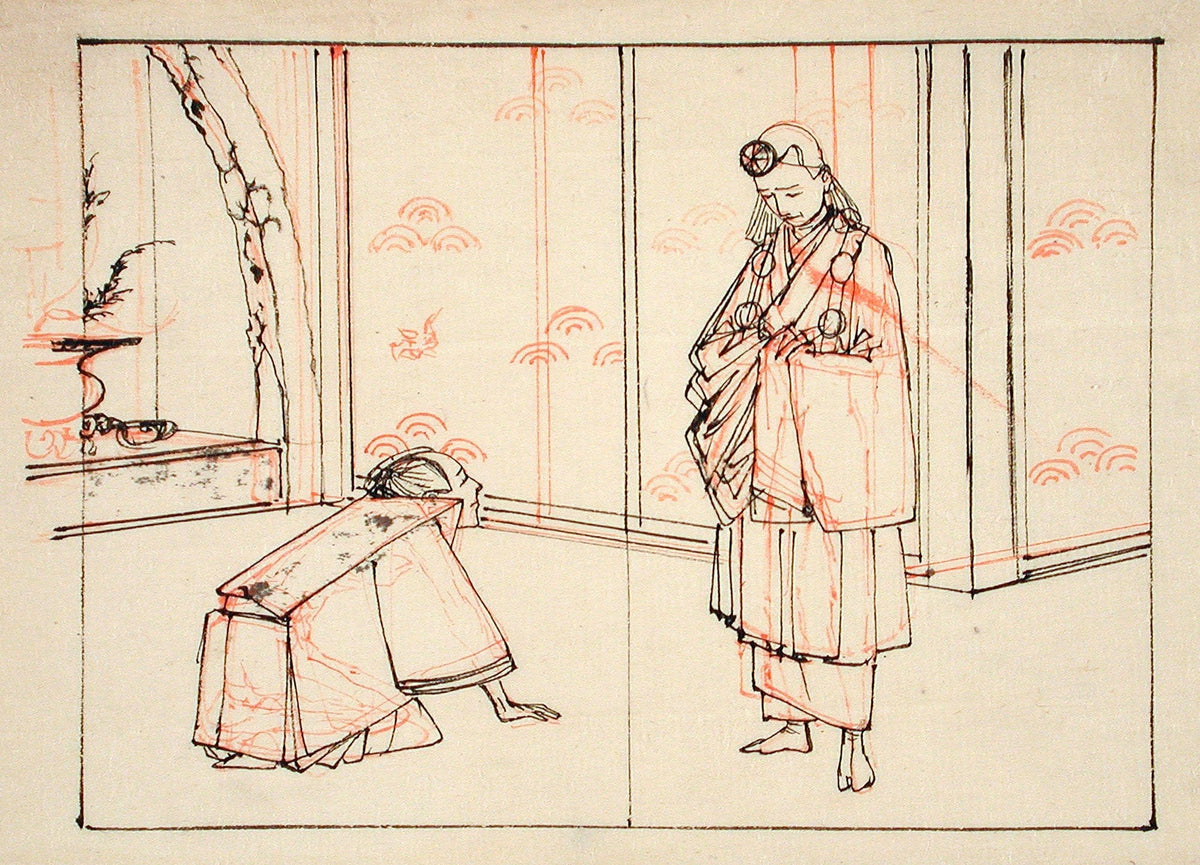 Preparatory Drawing For An Illustration Of The Book Mirror Of Famous Japanese Generals by Tsukioka Yoshitoshi